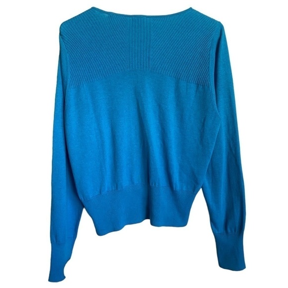 Cabi #3169 Women Medium Blue Darby Ribbed Knit Cardigan Sweater - Picture 4 of 6